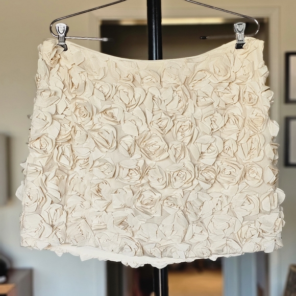 & Other Stories Ivory Floral Appliqué Mini Skirt